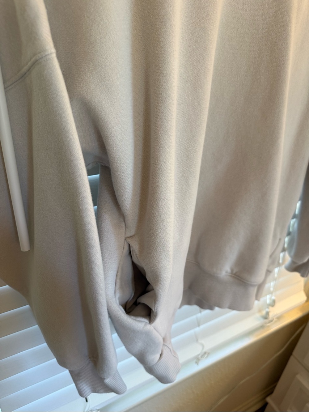 Tuff Athletics women's Crewneck Sweatshirt in Light Beige with pockets - Picture 5 of 5
